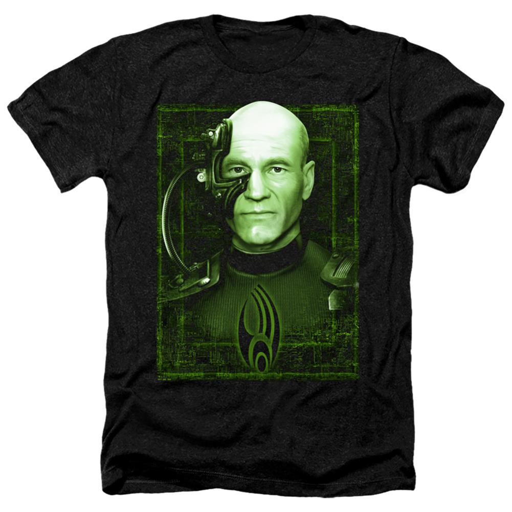Star Trek Locutus Of Borg Men's 30/1 Heather 60 40 Poly Short-Sleeve T-Shirt