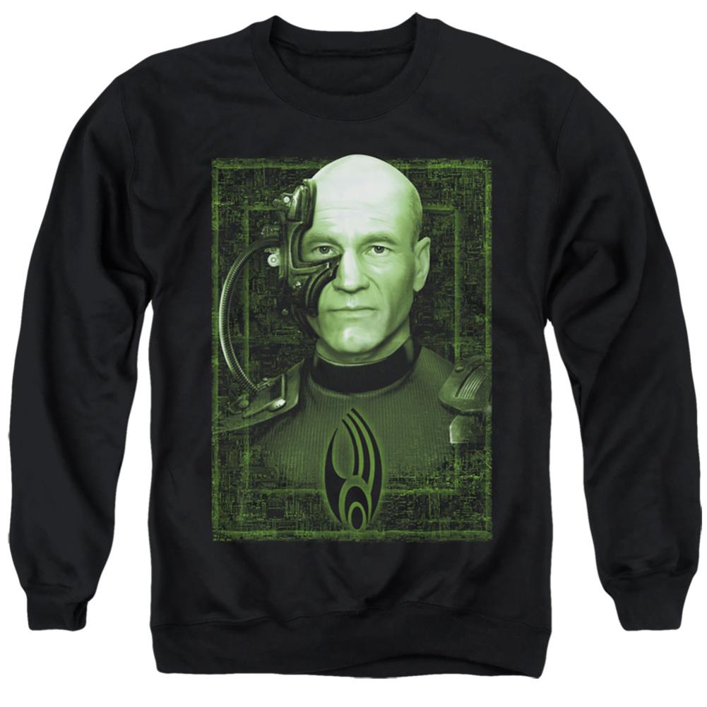 Star Trek Locutus Of Borg Men's Crewneck 50 50 Poly Long-Sleeve T-Shirt