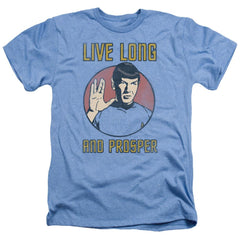 Star Trek Long Life Men's 30/1 Heather 60 40 Poly Short-Sleeve T-Shirt