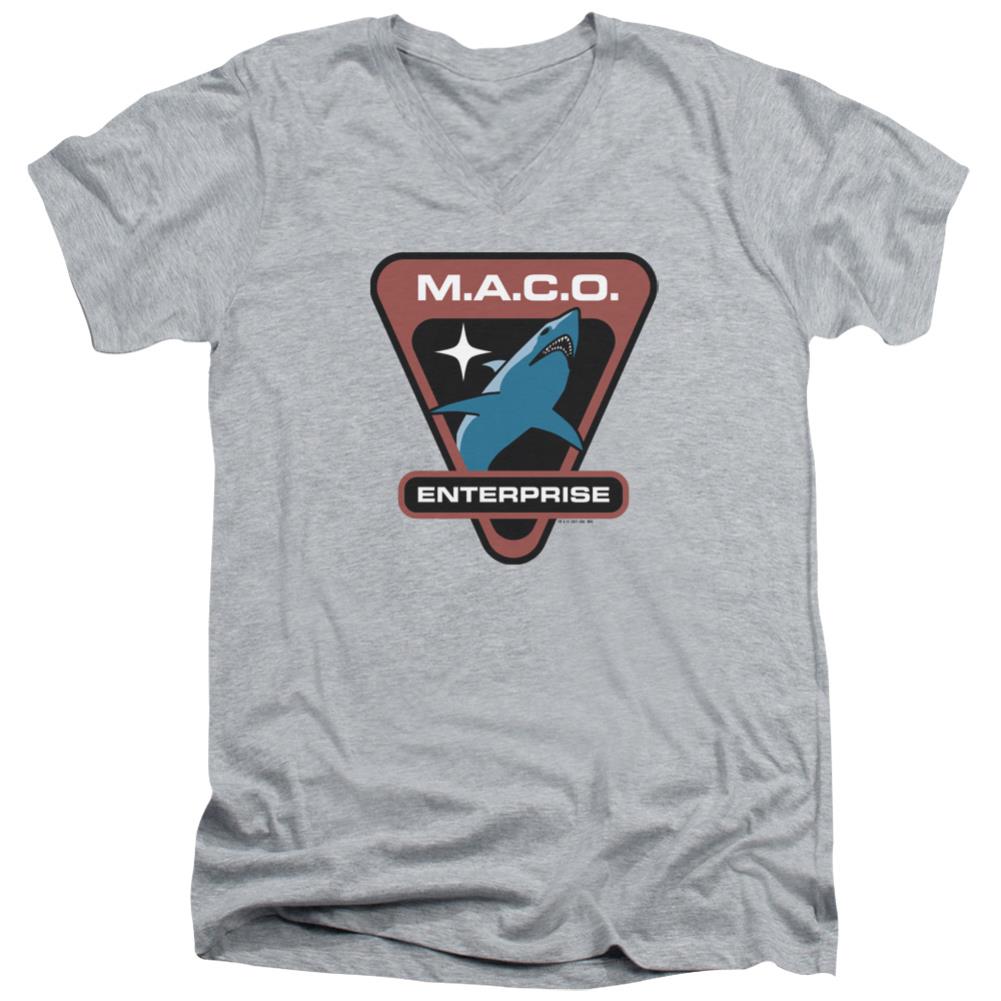 Star Trek Maco Patch Men's 30/1 Cotton Slim V-Neck T-Shirt