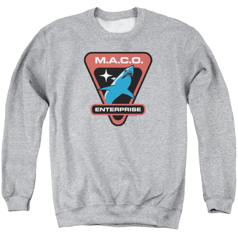 Star Trek Maco Patch Men's Crewneck 50 50 Poly Long-Sleeve T-Shirt