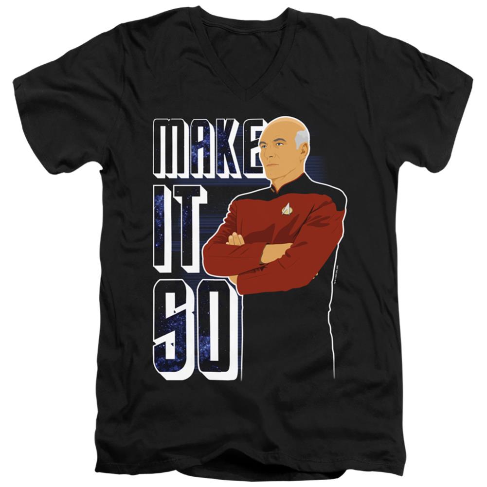 Star Trek Make It So Men's 30/1 Cotton Slim V-Neck T-Shirt