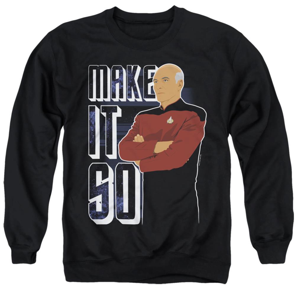 Star Trek Make It So Men's Crewneck 50 50 Poly Long-Sleeve T-Shirt