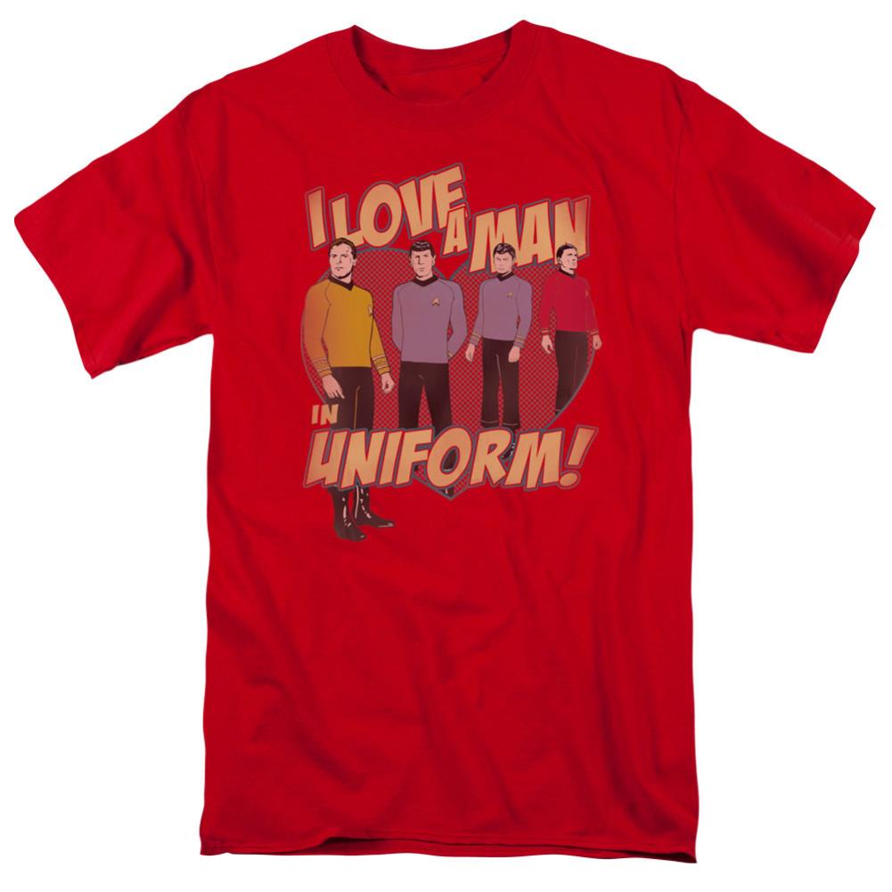 Star Trek Man In Uniform Men's 18/1 Cotton Short-Sleeve T-Shirt