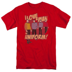 Star Trek Man In Uniform Men's 18/1 Cotton Short-Sleeve T-Shirt