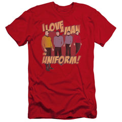 Star Trek Man In Uniform Men's Ultra-Soft 30/1 Cotton Slim Short-Sleeve T-Shirt