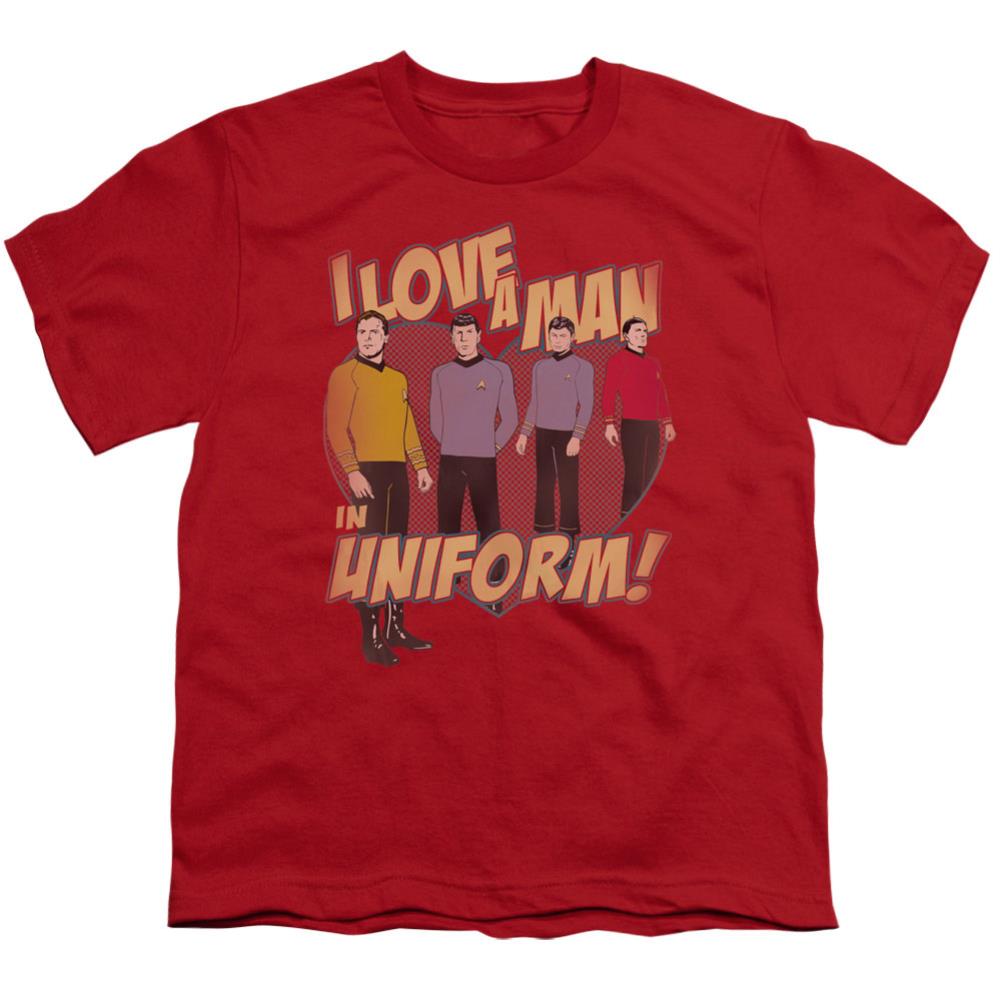 Star Trek Man In Uniform Youth 18/1 100% Cotton Short-Sleeve T-Shirt