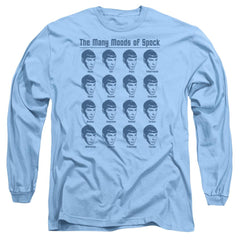 Star Trek Many Moods Of Spock Men's 18/1 Cotton Long-Sleeve T-Shirt