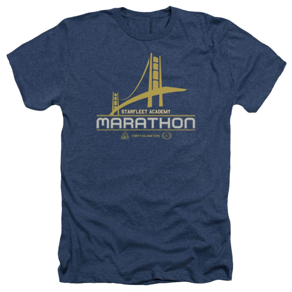 Star Trek Marathon Logo Men's 30/1 Heather 60 40 Poly Short-Sleeve T-Shirt