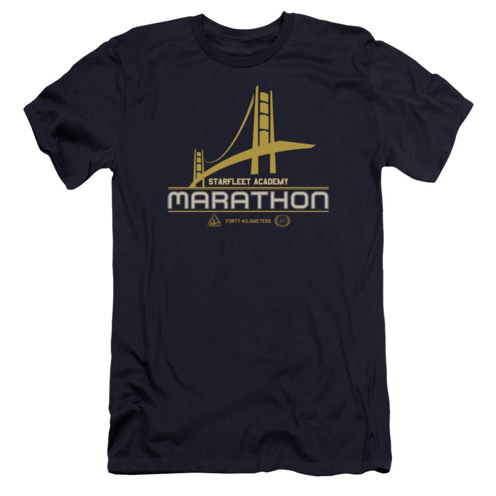 Star Trek Marathon Logo Men's Ultra-Soft 30/1 Cotton Slim Short-Sleeve T-Shirt