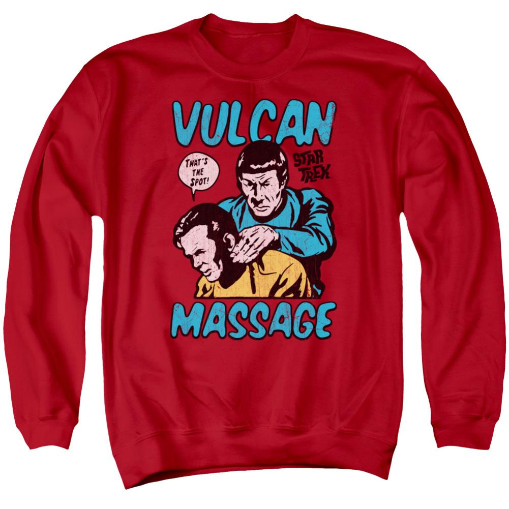 Star Trek Massage Men's Crewneck 50 50 Poly Long-Sleeve T-Shirt