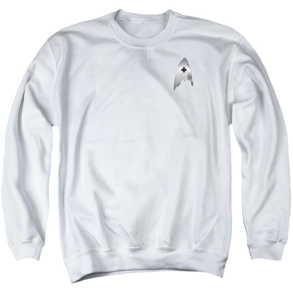 Star Trek Medical Badge Men's Crewneck 50 50 Poly Long-Sleeve T-Shirt