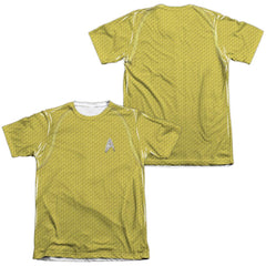 Star Trek Movie Command Uniform (Front/Back Print) Men's Regular Fit Poly Cotton Short-Sleeve T-Shirt