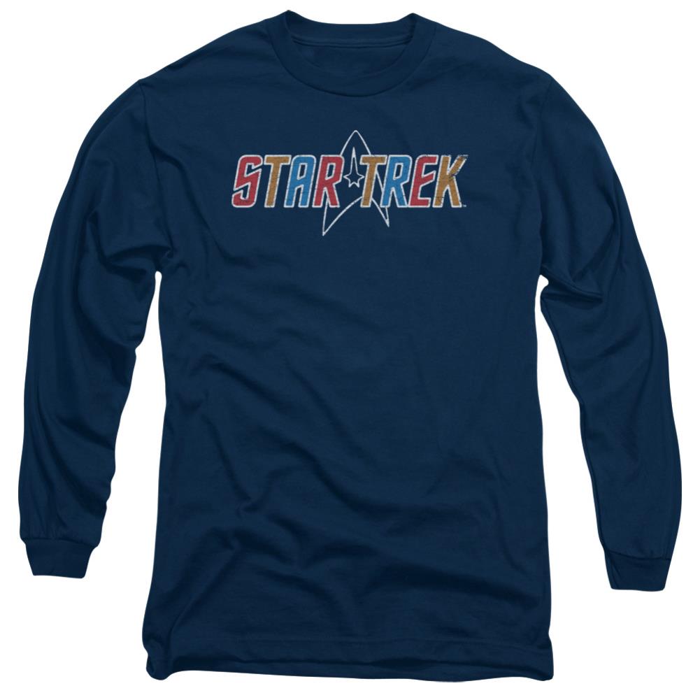 Star Trek Multi Colored Logo Men's 18/1 Cotton Long-Sleeve T-Shirt
