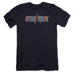 Star Trek Multi Colored Logo Men's Ultra-Soft 30/1 Cotton Slim Short-Sleeve T-Shirt