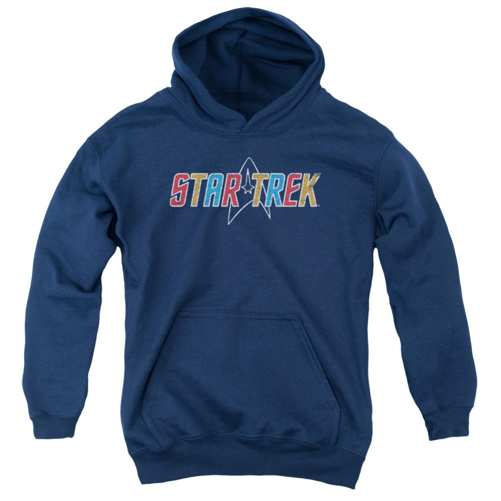 Star Trek Multi Colored Logo Youth Cotton Poly Pull-Over Hoodie