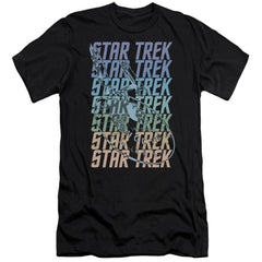 Star Trek Multi Logo Enterprise Men's Ultra-Soft 30/1 Cotton Slim Short-Sleeve T-Shirt