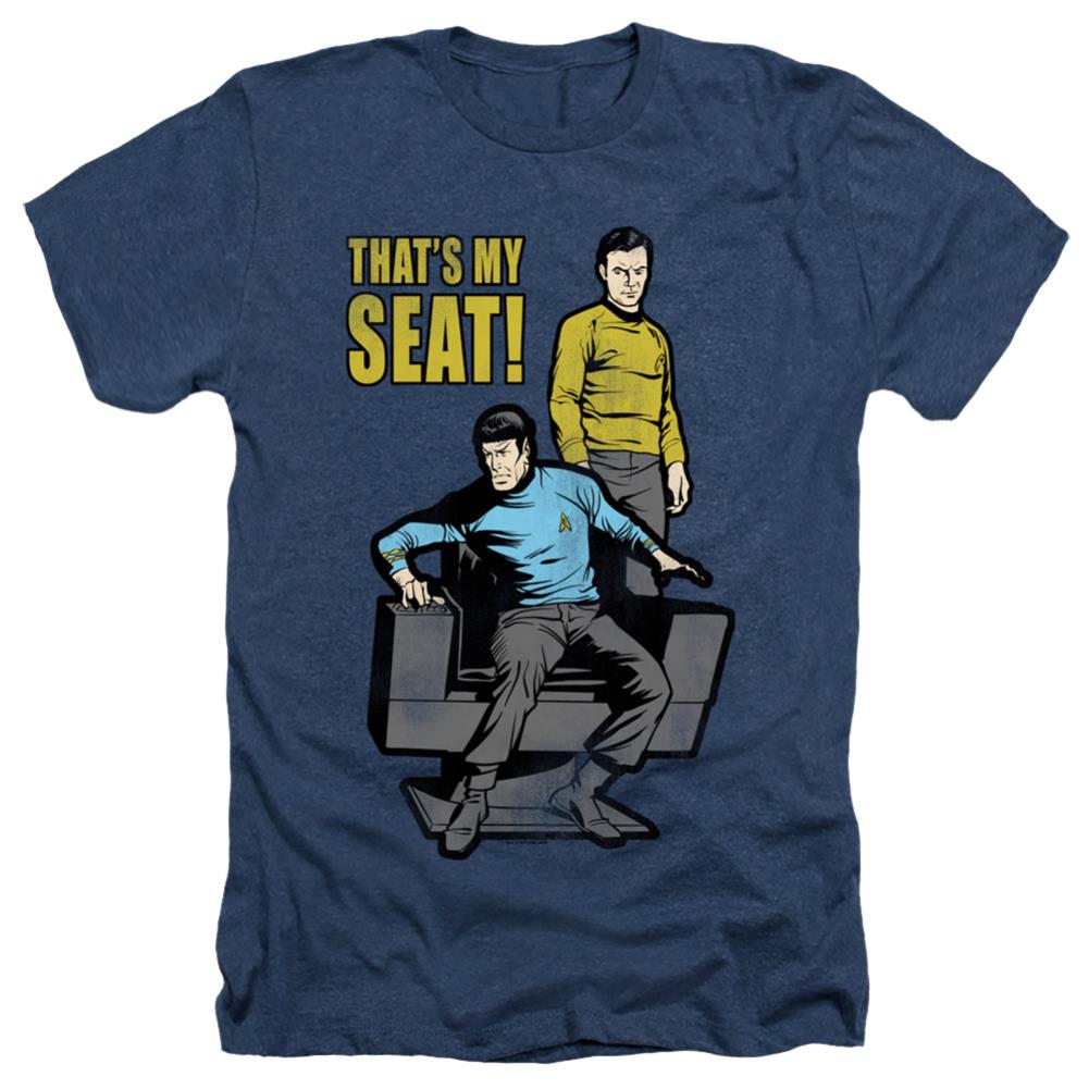 Star Trek My Seat Men's 30/1 Heather 60 40 Poly Short-Sleeve T-Shirt