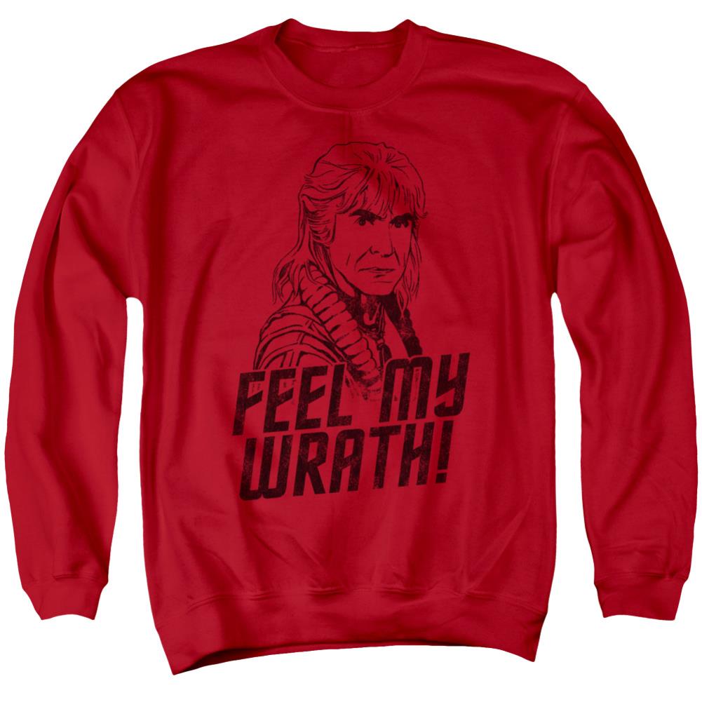Star Trek My Wrath Men's Crewneck 50 50 Poly Long-Sleeve T-Shirt
