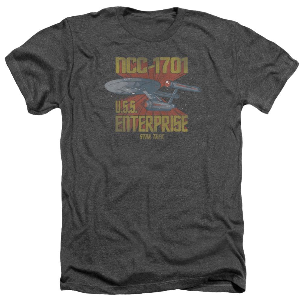 Star Trek NCC-1701 Men's 30/1 Heather 60 40 Poly Short-Sleeve T-Shirt