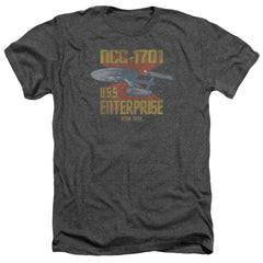 Star Trek NCC-1701 Men's 30/1 Heather 60 40 Poly Short-Sleeve T-Shirt