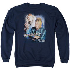 Star Trek Neelix Men's Crewneck 50 50 Poly Long-Sleeve T-Shirt