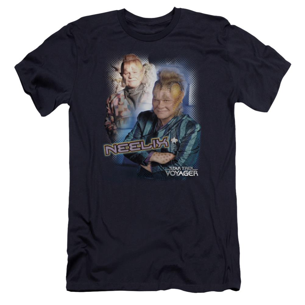 Star Trek Neelix Men's Ultra-Soft 30/1 Cotton Slim Short-Sleeve T-Shirt