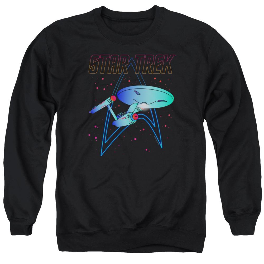 Star Trek Neon Trek Men's Crewneck 50 50 Poly Long-Sleeve T-Shirt