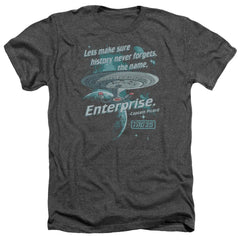 Star Trek Never Forget Men's 30/1 Heather 60 40 Poly Short-Sleeve T-Shirt
