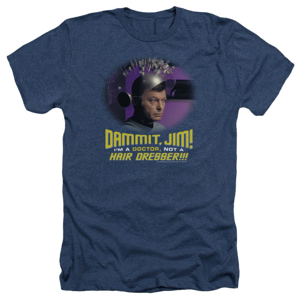 Star Trek Not A Hair Dresser Men's 30/1 Heather 60 40 Poly Short-Sleeve T-Shirt