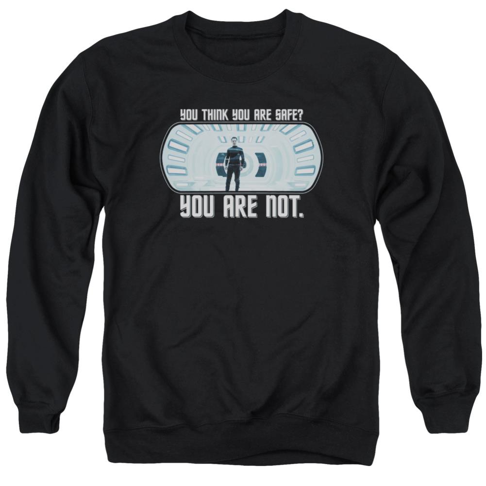 Star Trek Not Safe Men's Crewneck 50 50 Poly Long-Sleeve T-Shirt