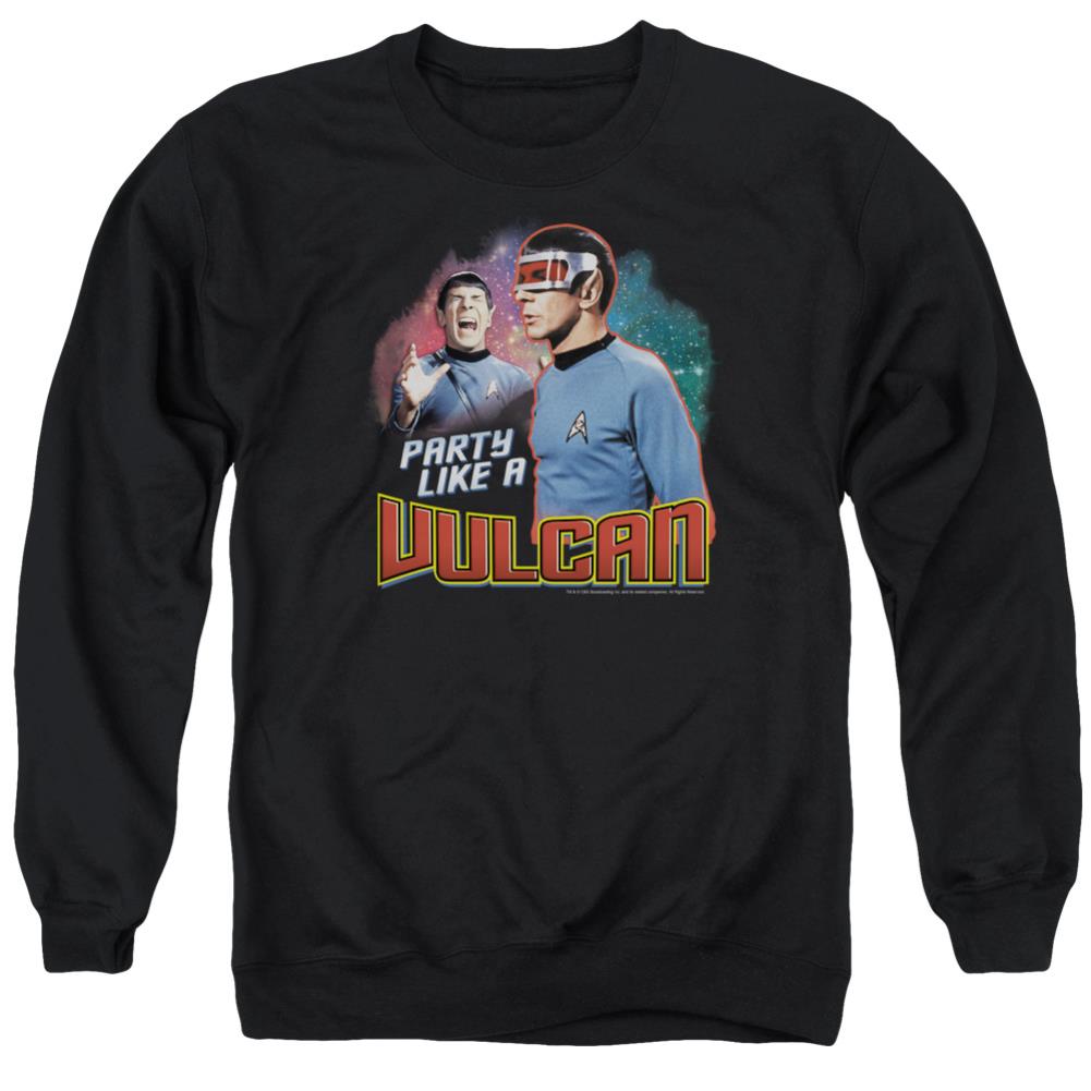 Star Trek Party Like A Vulcan Men's Crewneck 50 50 Poly Long-Sleeve T-Shirt
