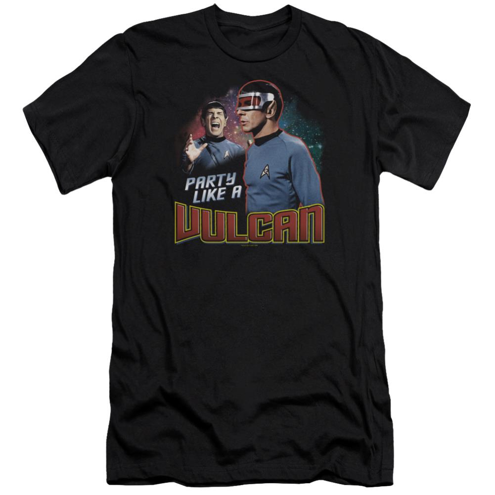 Star Trek Party Like A Vulcan Men's Ultra-Soft 30/1 Cotton Slim Short-Sleeve T-Shirt