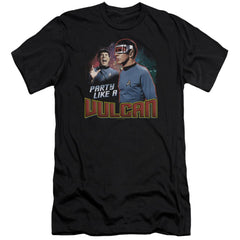 Star Trek Party Like A Vulcan Men's Ultra-Soft 30/1 Cotton Slim Short-Sleeve T-Shirt