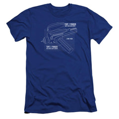Star Trek Phaser Plans Men's Ultra-Soft 30/1 Cotton Slim Short-Sleeve T-Shirt