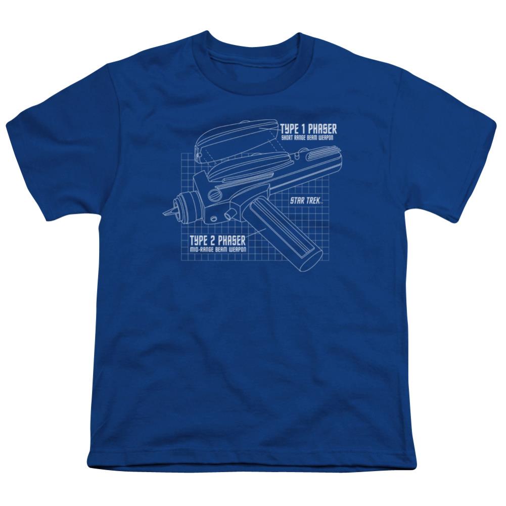 Star Trek Phaser Plans Youth 18/1 100% Cotton Short-Sleeve T-Shirt