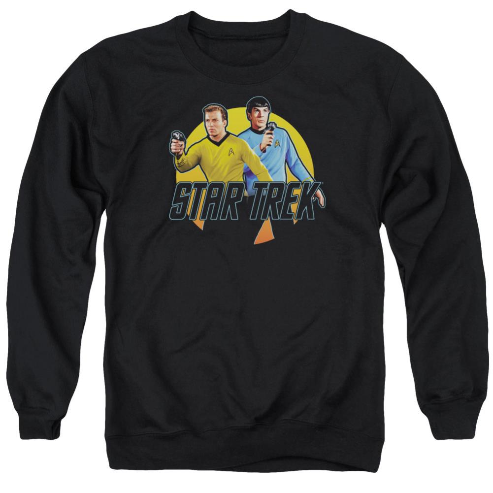 Star Trek Phasers Ready Men's Crewneck 50 50 Poly Long-Sleeve T-Shirt