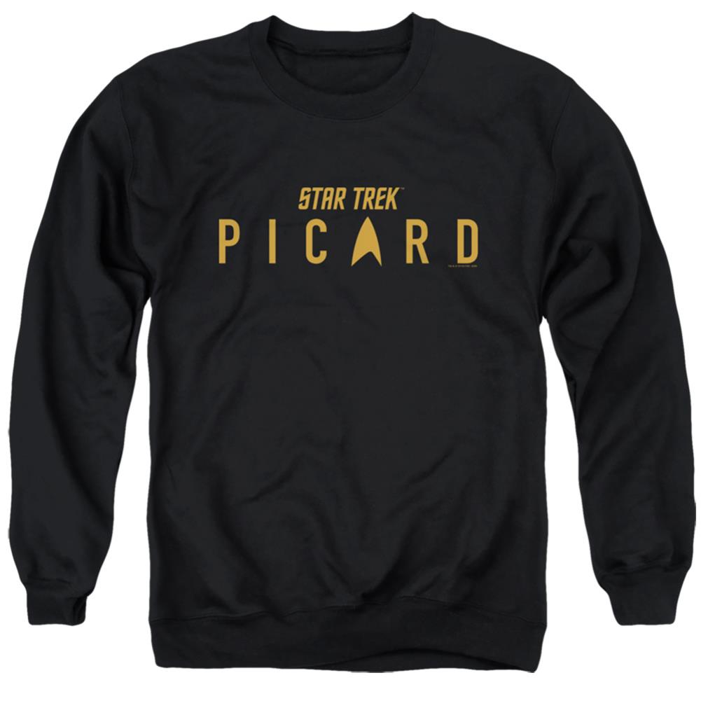 Star Trek Picard Logo Men's Crewneck 50 50 Poly Long-Sleeve T-Shirt