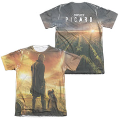 Star Trek Picard Poster (Front/Back Print) Men's Regular Fit Poly Cotton Short-Sleeve T-Shirt