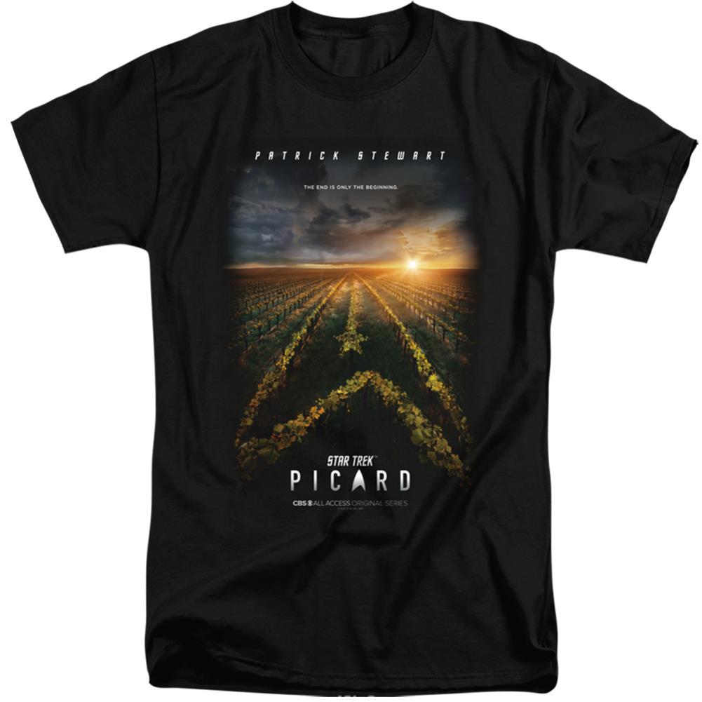 Star Trek Picard Poster Men's 18/1 Tall Cotton Short-Sleeve T-Shirt