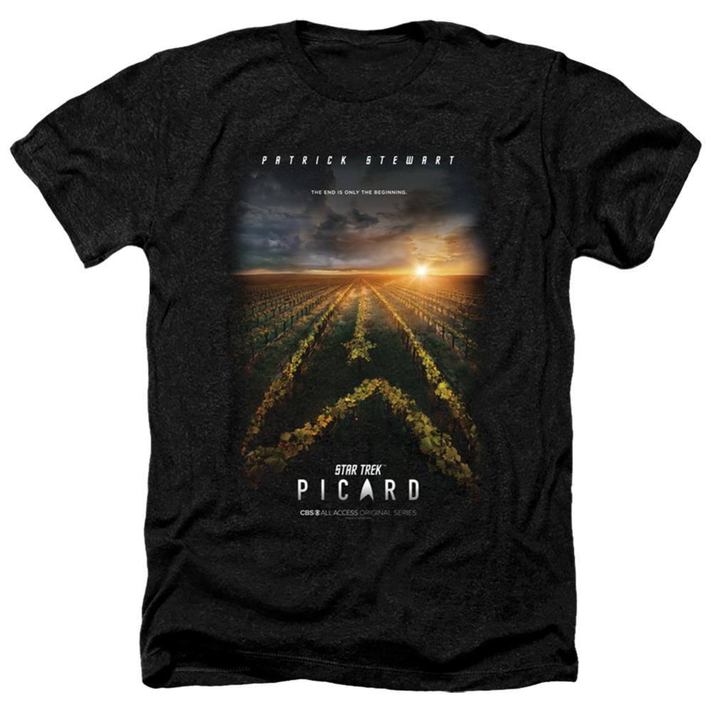 Star Trek Picard Poster Men's 30/1 Heather 60 40 Poly Short-Sleeve T-Shirt