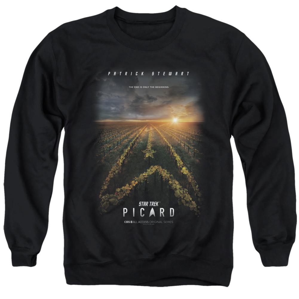 Star Trek Picard Poster Men's Crewneck 50 50 Poly Long-Sleeve T-Shirt