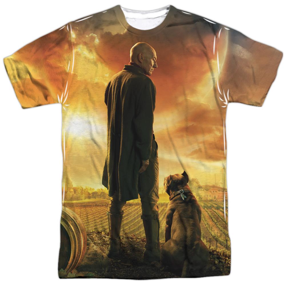 Star Trek Picard Poster Men's Regular Fit Polyester Short-Sleeve T-Shirt