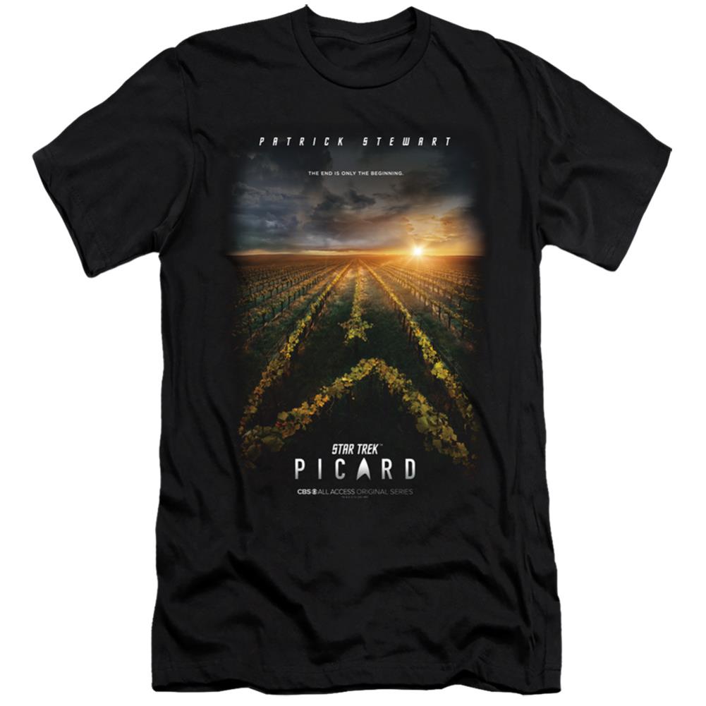 Star Trek Picard Poster Men's Ultra-Soft 30/1 Cotton Slim Short-Sleeve T-Shirt