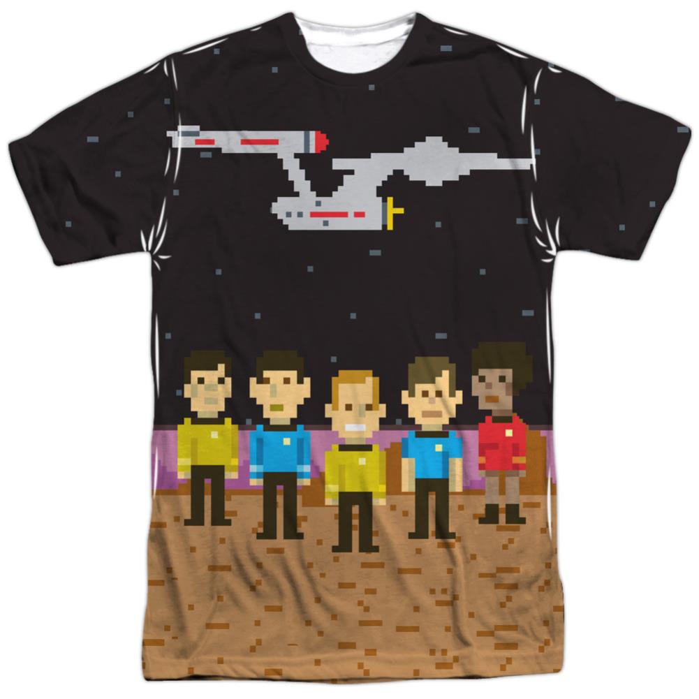 Star Trek Pixel Crew Men's Regular Fit Polyester Short-Sleeve T-Shirt