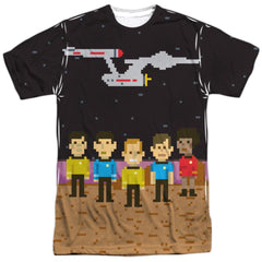 Star Trek Pixel Crew Men's Regular Fit Polyester Short-Sleeve T-Shirt