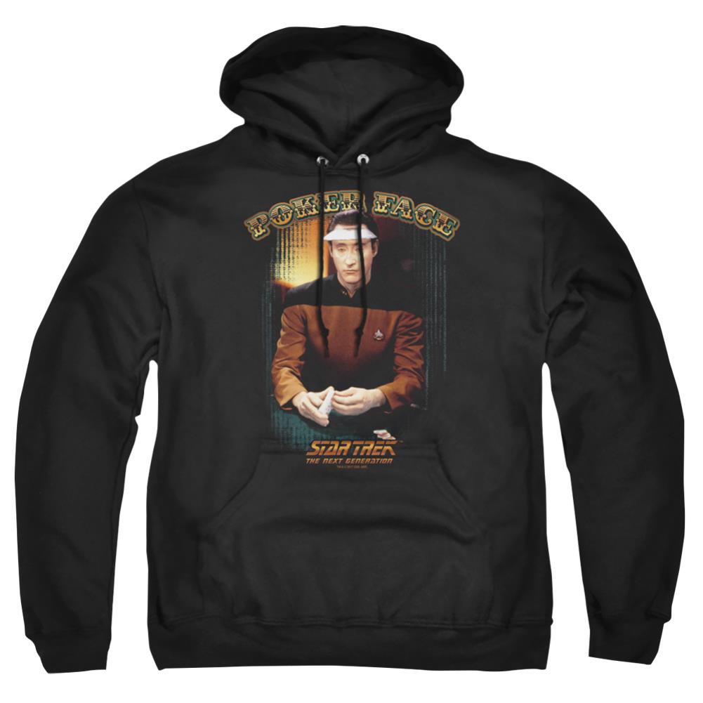 Star Trek Poker Face Men's Pull-Over 75 25 Poly Hoodie