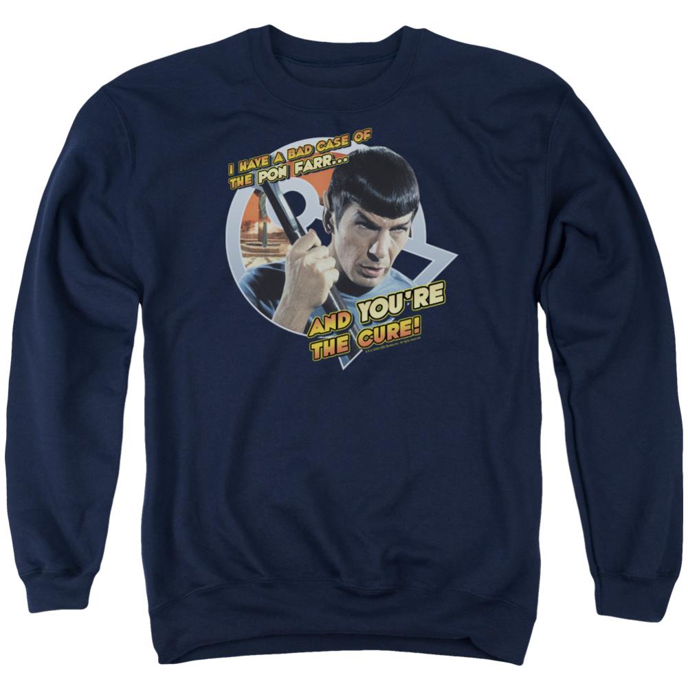 Star Trek Pon Far Men's Crewneck 50 50 Poly Long-Sleeve T-Shirt