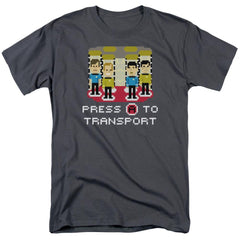 Star Trek Press A To Transport Men's 18/1 Cotton Short-Sleeve T-Shirt