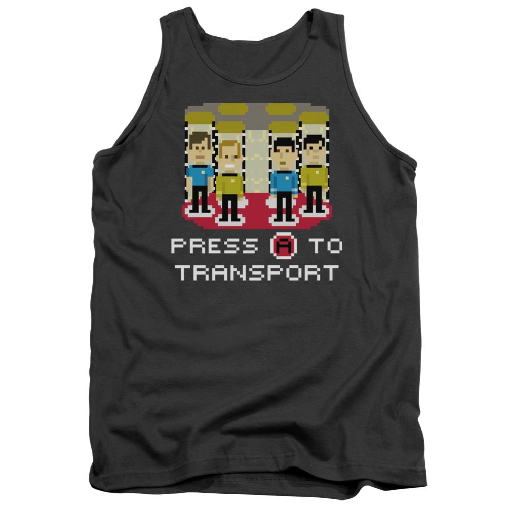 Star Trek Press A To Transport Men's 18/1 Cotton Tank Top
